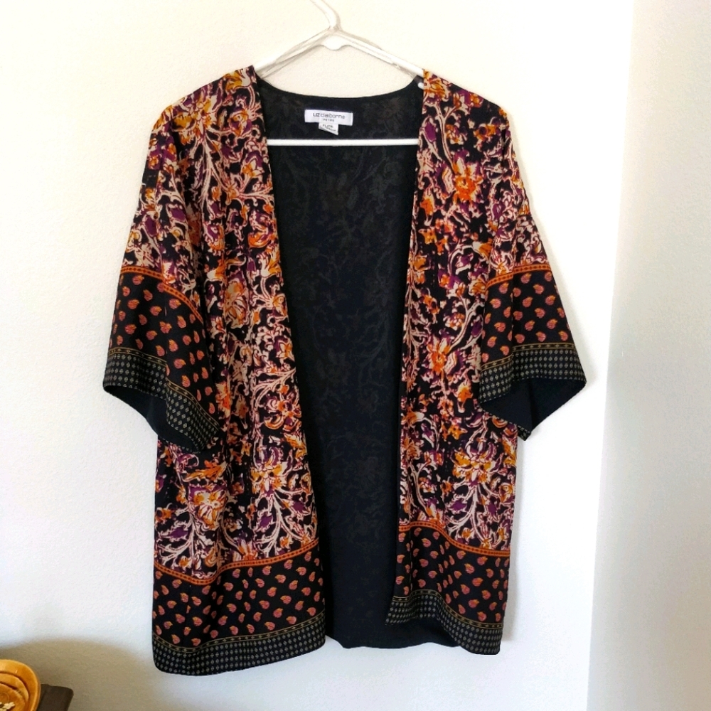 Liz Claiborne Petite XL Patterned Shacket/Cover